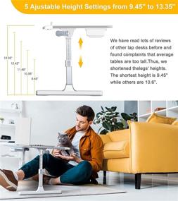 img 2 attached to Laptop Desk For Bed Adjustable Lap Desk For 17Inch Laptops With Storage Large Foldable Bed Tray For Sofa Work From Home Office Portable (Gray)