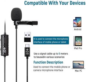 img 3 attached to Microphone，19 6Ft Omnidirectional Microphone Compatible Podcasting