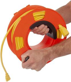 img 2 attached to 🧵 Bayco KW-110 Cord Storage Reel - 100-Feet, Orange (with Center Spin Handle)