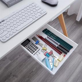 img 3 attached to 🗄️ Boviagom Self-Adhesive Pop-Up Hidden Under Desk Drawer: The Ultimate Extra Large Organizer for Home Office and School Desks