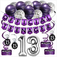 🎉 get the ultimate funny official teenager 13th birthday party pack - purple supplies, decorations and favors! logo