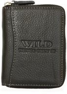 genuine leather wild zip around wallet: stylish and functional! logo