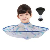 faleto children hair cutting cape umbrella cloak: complete kids salon kit with styling apron, neck duster brush included logo