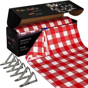 img 4 attached to 🍽️ HOMAID Checkered Disposable Tablecloths for Rectangular Tables