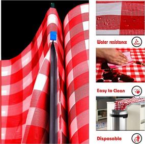 img 3 attached to 🍽️ HOMAID Checkered Disposable Tablecloths for Rectangular Tables