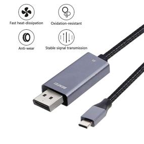 img 3 attached to 6-футовый кабель USB-C к DisplayPort, BENFEI USB Type-C к DisplayPort [совместим с Thunderbolt 3] для MacBook Pro 2018/2017, Samsung Galaxy S9/S8, Surface Book 2, Dell XPS 13/15, Pixelbook и других