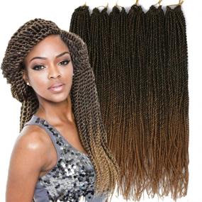 img 4 attached to 💇 Palace Hair 6-Pack Senegalese Twist Crochet Braids - Small Easy Twist 2S Senegalese Twists - 14/18/24 inch - 30 Strands/pack - Hairstyles for Black Women - T1B/27 Color