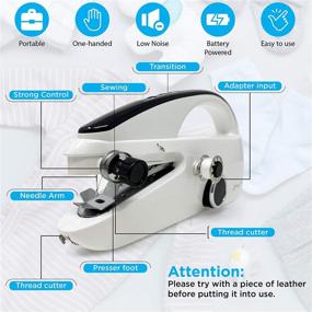 img 3 attached to 🧵 Portable Handheld Sewing Machine with USB Cable, Bobbins, Threader, Spindle, and Replacement Needle - Easy-to-Use, Travel-Friendly, Durable ABS Construction - Amazing Creations