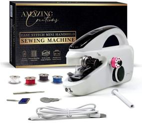 img 4 attached to 🧵 Portable Handheld Sewing Machine with USB Cable, Bobbins, Threader, Spindle, and Replacement Needle - Easy-to-Use, Travel-Friendly, Durable ABS Construction - Amazing Creations