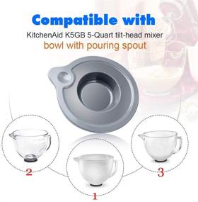 img 1 attached to 🥣 5-Quart Glass Bowl Cover for KitchenAid K5GB - WECATION Pouring Spout Covers for Tilt-Head Stand Mixers