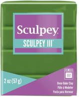 🎨 sculpey iii polymer clay, leaf green, non toxic, 2 oz. bar, ideal for modeling, sculpting, holiday crafts, diy projects, mixed media, and school art. suitable for kids & beginners! logo