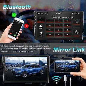 img 3 attached to 🚗 UNITOPSCI 10.1'' HD сенсорный экран с Android автомагнитолой со встроенной GPS навигацией, WiFi, зеркальным отображением, Bluetooth, приемником FM радио, SWC, 1G 32G, камерой заднего вида, автомобильным радио DVR и двойным USB - улучшенный SEO