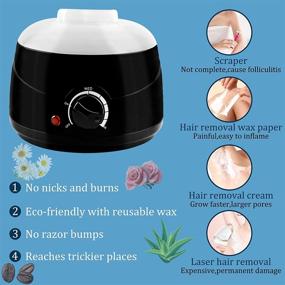 img 1 attached to Wax Warmer Kit with Wax Beans: Effective Hair Removal for Facial, Bikini, and Armpit Areas. Painless Waxing at Home for Women and Men.