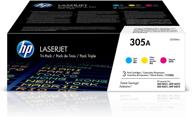 🖨️ hp 305a toner-cartridges bundle for laserjet pro color m451/m475/m375nw: cyan, yellow & magenta logo