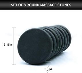 img 3 attached to Premium Basalt Massage Stones: 8 Extra Large Hot Rock Massage Rocks, 3.15" Inch Round - Essential Spa Massage Supplies