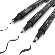 🖊️ zebra zensations calligraphy pens - complete set of 3-1.0mm, 2.0mm, 3.0mm tips - black ink logo