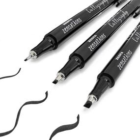 img 3 attached to 🖊️ Zebra Zensations Calligraphy Pens - Complete Set of 3-1.0mm, 2.0mm, 3.0mm Tips - Black Ink