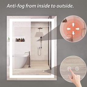 img 3 attached to 🪞 TETOTE 36x28 Bathroom LED Mirror - Bedroom Vanity Makeup Mirror, Dimmable, Anti-Fog, Wall Mounted - Perfect for Birthday, Housewarming, Wedding Gifts