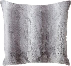 img 3 attached to 🐆 SARO LIFESTYLE Wilma Collection 20-inch Grey Animal Print Faux Fur Poly Filled Throw Pillow - Timeless and SEO-friendly