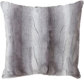 img 2 attached to 🐆 SARO LIFESTYLE Wilma Collection 20-inch Grey Animal Print Faux Fur Poly Filled Throw Pillow - Timeless and SEO-friendly