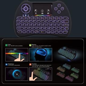 img 2 attached to 🔍 Mini Wireless Keyboard with Touchpad & Backlit, Rechargeable Handheld Remote for PC, Raspberry Pi, Android TV Box, KODI, Windows 7/8/10