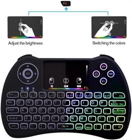 img 1 attached to 🔍 Mini Wireless Keyboard with Touchpad & Backlit, Rechargeable Handheld Remote for PC, Raspberry Pi, Android TV Box, KODI, Windows 7/8/10