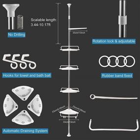 img 2 attached to GENNISSY Регулируемый органайзер для ванной комнаты из нержавеющей стали