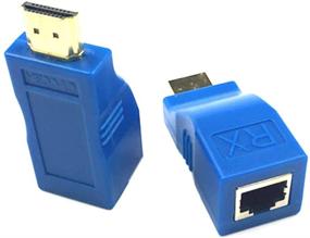 img 4 attached to 🔌 H-COME HDMI Ethernet Network Extender Adapter Over RJ45 Cat5-e Cat6 Cable - Диапазон до 100 футов (передатчик + приемник, 1 порт RJ45)