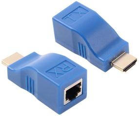 img 1 attached to 🔌 H-COME HDMI Ethernet Network Extender Adapter Over RJ45 Cat5-e Cat6 Cable - Диапазон до 100 футов (передатчик + приемник, 1 порт RJ45)