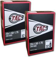 tac 9 bike inner tube, 26in x 1.50-1.75in, standard schrader valve logo