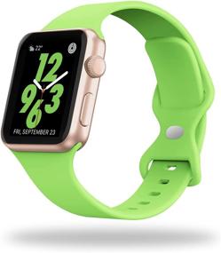 img 4 attached to 🍏 STG Мягкий силиконовый спортивный ремешок для Apple Watch 38мм 40мм 42мм 44мм, совместимая замена для ремешка iWatch SE Серия 6/5/4/3/2/1 (38/40мм, яблочно-зеленый)