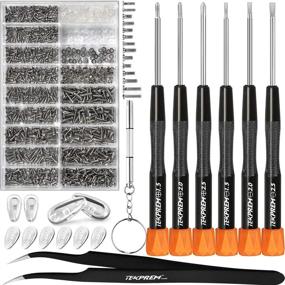 img 4 attached to TEKPREM Eyeglass Repair Tools Kit: Complete 👓 Set for Glasses, Sunglasses Repair and Nose Piece Replacement