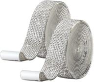 sparkle & shine with 6 yards of self-adhesive crystal rhinestone diamond ribbon stickers - perfect for diy events, arts & crafts, phone decorations (silver, 2 rolls) logo