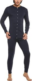img 3 attached to 👔 Hotouch Men's Thermal Union Suit: Stylish Button Down Pajamas for Ultimate Comfort (S-XXL)