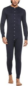 img 4 attached to 👔 Hotouch Men's Thermal Union Suit: Stylish Button Down Pajamas for Ultimate Comfort (S-XXL)