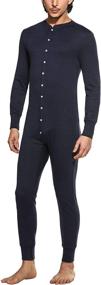 img 2 attached to 👔 Hotouch Men's Thermal Union Suit: Stylish Button Down Pajamas for Ultimate Comfort (S-XXL)