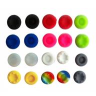yueton 10 pairs colorful silicone thumb grip cap cover replacements for ps2, ps3, ps4, xbox 360, xbox one controllers logo