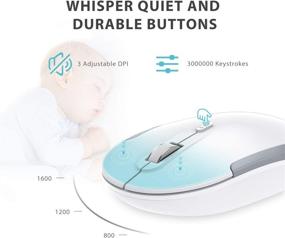 img 2 attached to 🖥️ iClever GK08 Rechargeable Wireless Keyboard and Mouse - Ergonomic Full Size Design with Number Pad, 2.4G Stable Connection - Slim White Keyboard and Mouse for Windows, Mac OS Computer