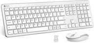 🖥️ iclever gk08 rechargeable wireless keyboard and mouse - ergonomic full size design with number pad, 2.4g stable connection - slim white keyboard and mouse for windows, mac os computer логотип