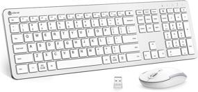 img 4 attached to 🖥️ iClever GK08 Rechargeable Wireless Keyboard and Mouse - Ergonomic Full Size Design with Number Pad, 2.4G Stable Connection - Slim White Keyboard and Mouse for Windows, Mac OS Computer