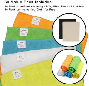 img 3 attached to 🧺 Lelix 60 Pack Microfiber Cleaning Cloth: High Absorbency, Lint-Free, Streak-Free Cleaning for Car, Kitchen, and House - 50 Pack Microfiber Cloths with 10 Pack Lens Cleaning Cloths