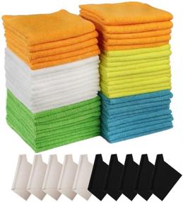 img 4 attached to 🧺 Lelix 60 Pack Microfiber Cleaning Cloth: High Absorbency, Lint-Free, Streak-Free Cleaning for Car, Kitchen, and House - 50 Pack Microfiber Cloths with 10 Pack Lens Cleaning Cloths