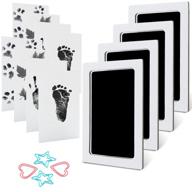 mengni medium baby footprint handprint pet paw print kit - 4 ink pads & 8 imprint cards for precious memories logo