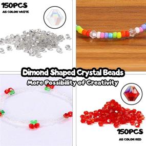 img 1 attached to 📿 43000pcs 12/0 - 2mm Glass Seed Beads Bracelet Making Kit + 260pcs Letter Beads + 300pcs Faceted Glass Beads for Jewelry Making - Complete Tools & Accessories