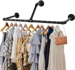 img 4 attached to 👕 Industrial Pipe Closet Rod: Premium Heavy-Duty Clothes Rack for Stylish Laundry Room Organization and Storage