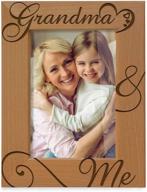 🖼️ kate posh engraved natural wood picture frame - grandma and me, i love you grandma, best grandma ever - ideal grandmother gift for grandparent's day, mother's day - vertical 4x6 size логотип