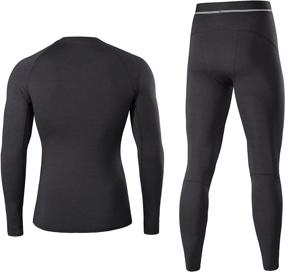 img 3 attached to 🥶 Warm and Cozy Winter Base Layer: Sports Thermal Underwear Set with Fleece Lining for Men - Ideal for Running, Skiing, Cycling, and Hunting Gear