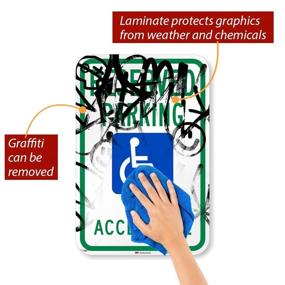 img 3 attached to Reserved Parking Accessible SmartSign Reflective Occupational Health & Safety Products for Safety Signs & Signals