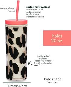 img 3 attached to Stylish and Practical: Kate Spade New York Leopard Print Insulated Tumbler for 20oz Drinks on the Go