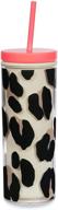 stylish and practical: kate spade new york leopard print insulated tumbler for 20oz drinks on the go logo